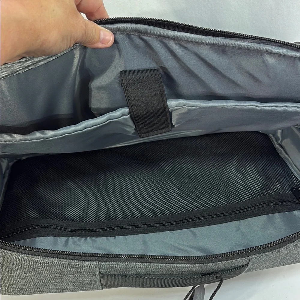 NWT Gray Laptop convertible Bag with Modern Design and Reflective Detail